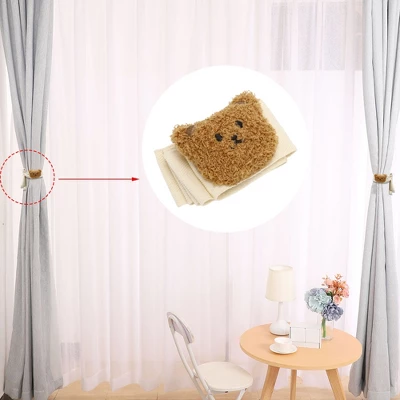 Unique Bargains Bears Curtain Ties For Drapes Brown Beige 2pcs - Image 3
