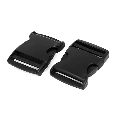Unique Bargains Fit For 2" Wide Strap Plastic Curved Clasp Side Release Buckle Black 5 Pcs - Image 2