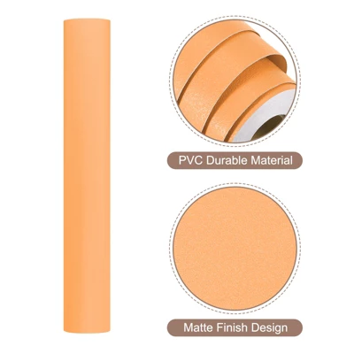 Unique Bargains Wallpaper, Peel And Stick Wallpaper Contact Paper Solid Color Vinyl Self-Adhesive Wall Paper Decorative Orange 590" X 15.7" - Image 2