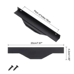 Unique Bargains Finger Edge Cabinet Pull 160mm Hole Diameter Black 10 Pcs