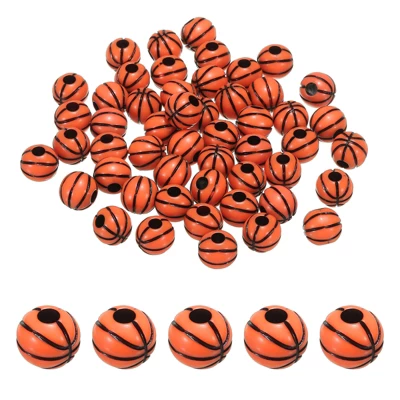 Unique Bargains Opaque Acrylic DIY Necklace Bracelet Loose Basketball Sport Ball Beads 0.39" 60 Pcs - Image 6