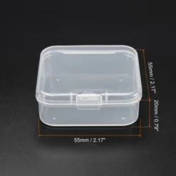 Unique Bargains Square Storage Container With Hinged Lid For Beads Craft 6 Pcs