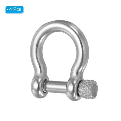 Unique Bargains Stainless Steel Small D-Ring Shackles For DIY Craft 4 Pcs - Image 2