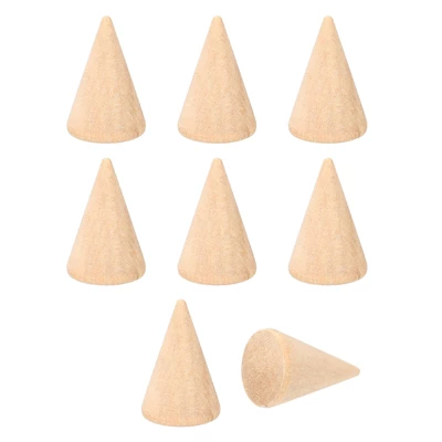 Unique Bargains DIY Art Craft Wood Display Organizing Cone Ring Holder 8 Pcs - Image 4