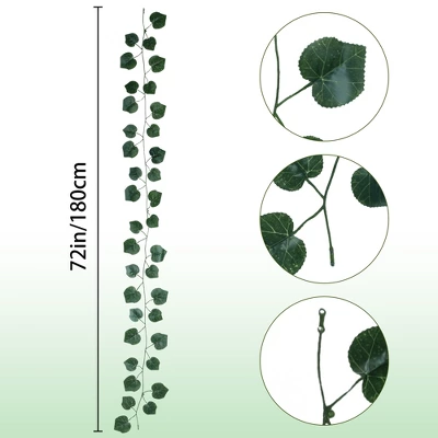 Unique Bargains Home Decor Indoor Outdoor Artificial Leaf Plants 72" Length 24 Pcs