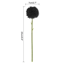 Unique Bargains Chrysanthemum Silk Head Faux Artificial Flower For Wedding Decoration 9.8'' Long 20 Pcs Black
