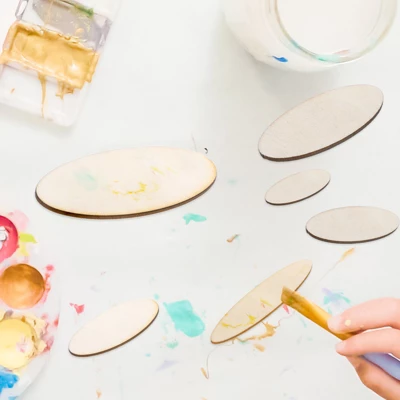 Unique Bargains DIY Craft Home Decoration Unfinished Blank Wood Pieces 60 Pcs - Image 3