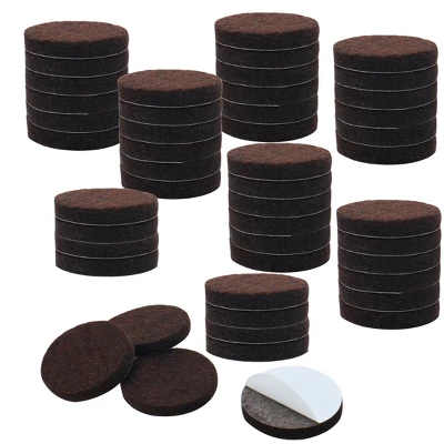 Unique Bargains Round Self-Stick Non-Slip Anti-Scratch Floor Protector Furniture Felt Pads Dark Brown 50 Pcs - Image 3