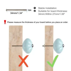 Unique Bargains DIY Furniture Cabinet Ceramic Vintage Round Pull Knob 4 Pcs