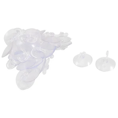Unique Bargains 30mm Dia PVC Plastic Home Towel Suction Cup Hooks And Hangers Clear Blue 30 Pcs