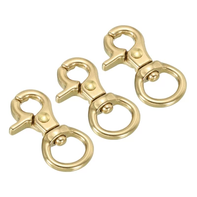 Unique Bargains Pure Brass Round Lobster Clasp Keychains For DIY Leather Craft 3 Pcs - Image 7