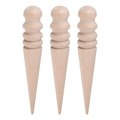 Unique Bargains 4 Grooves Round Solid Wood Leather Edge Burnisher Tool 5.79 Inch 3 Pcs - Image 5