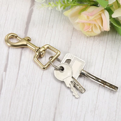 Unique Bargains Pure Brass Round Lobster Clasp Keychains For DIY Leather Craft 3 Pcs - Image 3