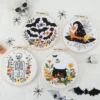 Unique Bargains Halloween Embroidery Kit White Black 1 Set