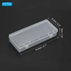 Unique Bargains PP Bead Jewelry Art Craft Organizing Storage Box 6.1" X 2.5" X 1.2" Clear 12 Pcs