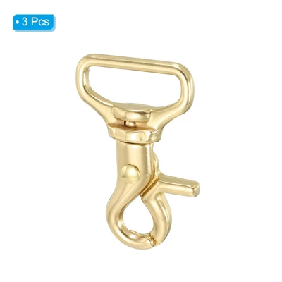 Unique Bargains Pure Brass Round Lobster Clasp Keychains For DIY Leather Craft 3 Pcs - Image 2