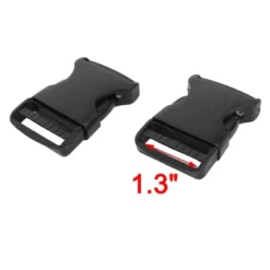 Unique Bargains Hard Plastic Side Release Buckle For 1.26" Width Strap Band Black 10 Pcs