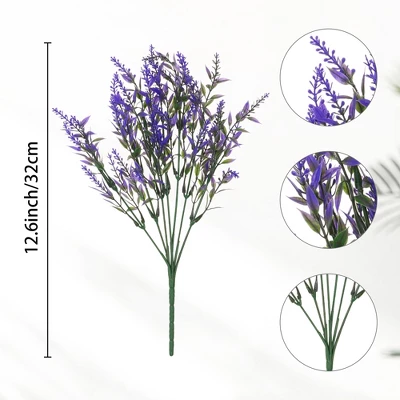 Unique Bargains Decor Lavender Artificial Flowers 12.6" 8 Pcs - Image 5