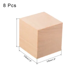 Unique Bargains DIY Craft Square Dowels Basswood Carving Blocks 8 Pcs 1.5"x1.5"x1.5"