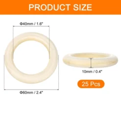 Unique Bargains Smooth Natural Unfinished Small Solid Wood Craft Ring 50 Pcs