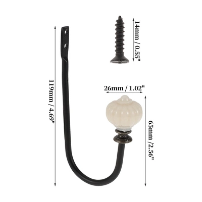 Unique Bargains Vintage Clothes Hooks 4.69"x2.56"x1.02" Black 4 Pcs