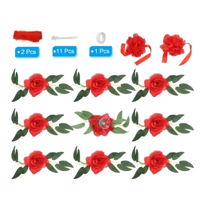 Unique Bargains Artificial Flowers Bouquet Set Wedding Car Decoration 1 Pc - Image 2