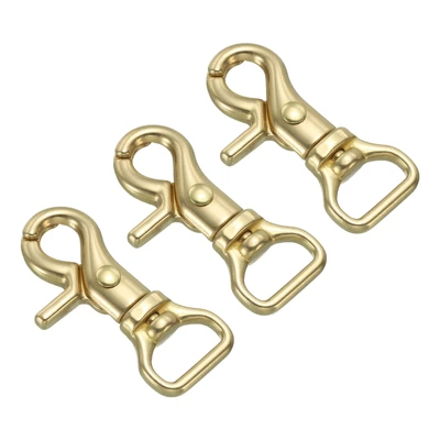 Unique Bargains Pure Brass Round Lobster Clasp Keychains For DIY Leather Craft 3 Pcs - Image 5