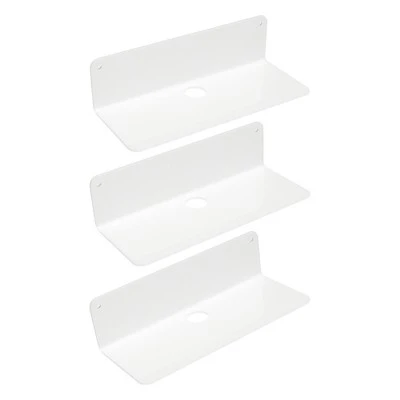 Unique Bargains Bathroom Bedroom Kitchen Acrylic Wall Floating Shelves 9" X 4" 3 Pcs - Image 8