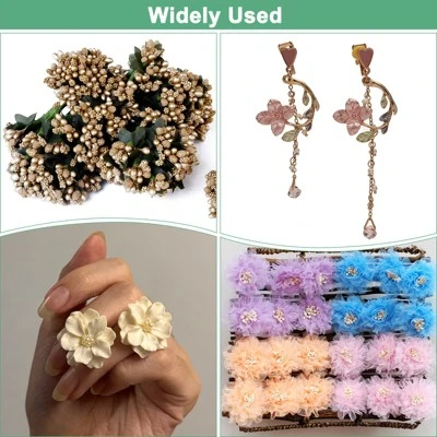 Unique Bargains Metal Alloy Flower Blossom Connectors Charm Bead Caps Jewelry Necklace 50 Pcs - Image 5