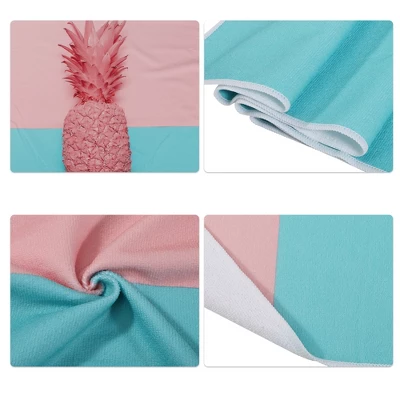Unique Bargains Soft Absorbent Beach Towel Pineapple Pattern Classic Design Pink 55"x28" For Beach 1 Pcs - Image 2