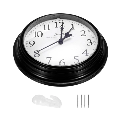 Unique Bargains Battery Operated Decorative Silent Non-Ticking Quartz Wall Clock 9" - Image 2