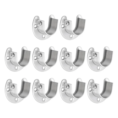 Unique Bargains Stainless Steel U-Shaped Design Closet Rod Brackets - Image 7