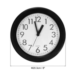 Unique Bargains Battery Operated Decorative Round Silent Non-Ticking Quartz Wall Clock 8"