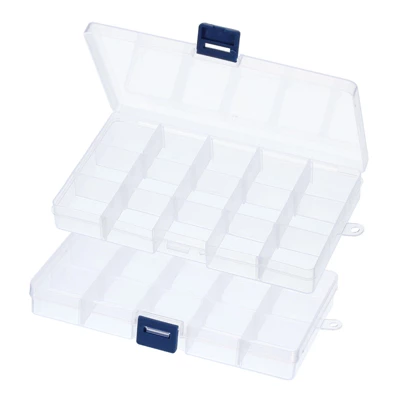 Unique Bargains Plastic Nail Bead Art Supplies Fishing Tools Craft Organizer 6.9x4x1 Inch 2 Pcs - Image 5