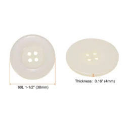 Unique Bargains Resin Round Flat 4-Hole DIY Craft Sewing Buttons 60L 1.5" 10 Pcs
