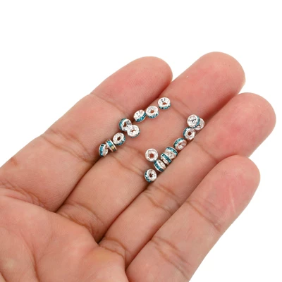 Unique Bargains Rhinestone Small Round Bulk Glass Spacer Beads For Jewelry Making 100 Pcs - Image 2