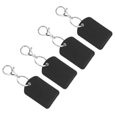 Unique Bargains PU Leather Keychain Fobs With Key Rings For DIY Crafts 4 Pcs - Image 7