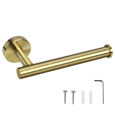 Unique Bargains Bathroom Rustproof Stainless Steel Brushed Fixed Toilet Paper Holders