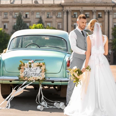 Unique Bargains Artificial Flowers Bouquet Set Wedding Car Decoration 1 Pc - Image 5