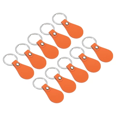 Unique Bargains PU Leather Keychain Fobs Kit With Key Rings For DIY Crafts 10 Pcs - Image 8