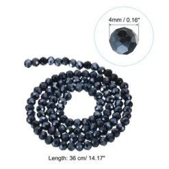 Unique Bargains Sparkly Faceted Durable Waterproof Loose Small Round Beads 10 Pcs