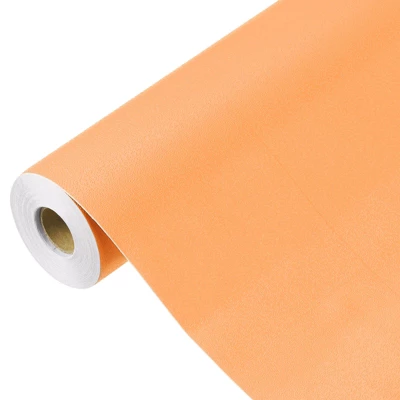 Unique Bargains Wallpaper, Peel And Stick Wallpaper Contact Paper Solid Color Vinyl Self-Adhesive Wall Paper Decorative Orange 590" X 15.7" - Image 6
