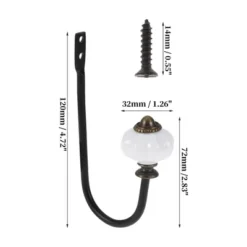 Unique Bargains Vintage Clothes Hooks 4.72"x2.83"x1.26" Black 4 Pcs