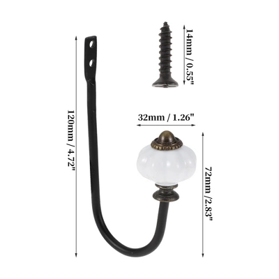 Unique Bargains Vintage Clothes Hooks 4.72"x2.83"x1.26" Black 4 Pcs