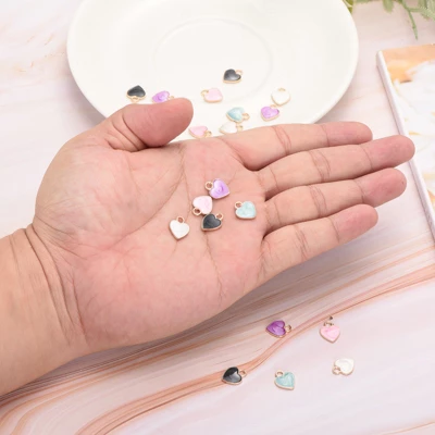 Unique Bargains Gold Plated Rust-proof Making Necklace Keychain Heart Charm 40 Pcs - Image 3