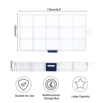 Unique Bargains Plastic Nail Bead Art Supplies Fishing Tools Craft Organizer 6.9x4x1 Inch