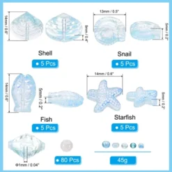 Unique Bargains Jewelry Making Craft Embellishments Ocean Animal Glass Beads