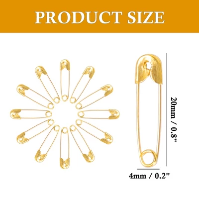Unique Bargains Clothes Trimming Metal Safety Pins With A Plastic Bag Gold Tone 90 Pcs
