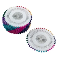 Unique Bargains Plastic Metal Imitation Pearl Assorted Color Sewing Corsage Pins 480 Pcs