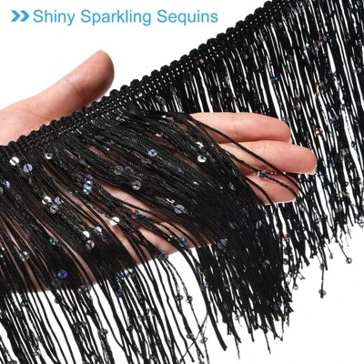 Unique Bargains DIY Sewing Craft Costume Decoration Sparkling Sequin Fringe Trim - Image 3